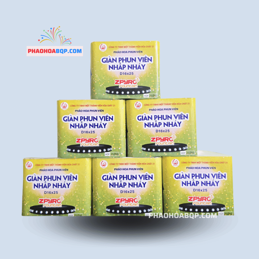 Giàn Phun Viên Nhấp Nháy 2025 Mẫu Mới Tết 2026 D16x25